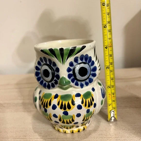 Anthropology Gorky Gonzalez folk art owl mug hand painted Mexico - Picture 7 of 7